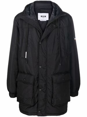 MSGM padded hooded coat - Black
