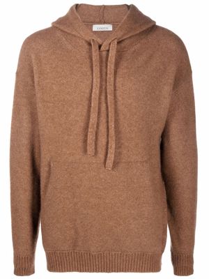Laneus fine-knit hoodie - Brown