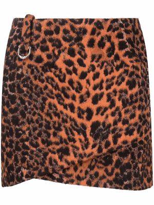 John Richmond animal print wrap skirt - Brown