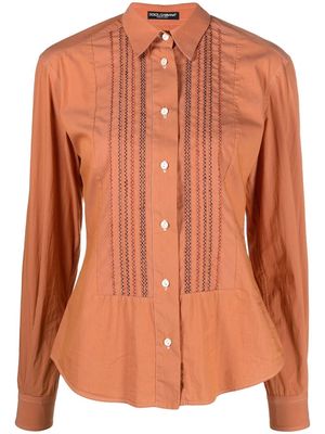 Dolce & Gabbana Pre-Owned 2000s contrast stitching shirt - Orange