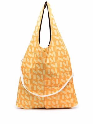 Sunnei logo-print reversible tote bag - Orange