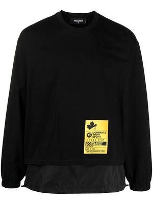 Dsquared2 logo-patch removable-panel sweatshirt - Black