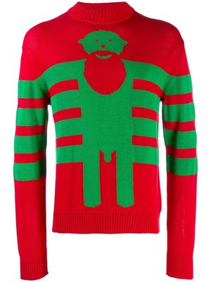 Walter Van Beirendonck Pre-Owned 2008 pre-owned knitted intarsia jumper - Red