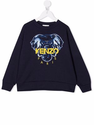 Kenzo Kids logo-print sweatshirt - Blue