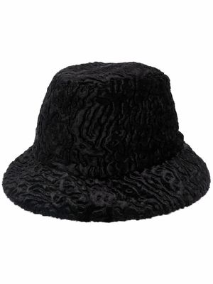Flapper textured bucket hat - Black