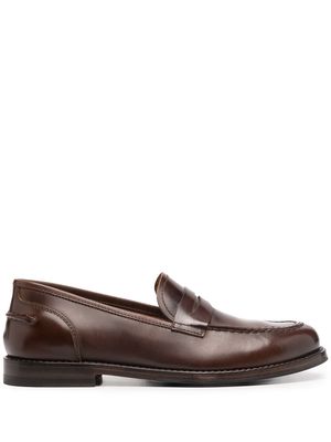 Alberto Fasciani penny-slot leather loafers - Brown