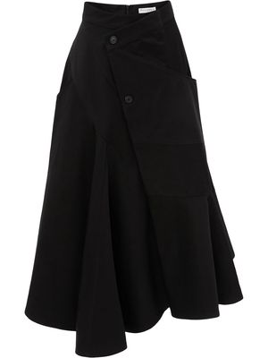 JW Anderson wrap-effect flared skirt - Black