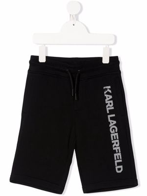 Karl Lagerfeld Kids logo-print track shorts - Black