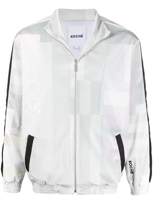 Koché square print jacket - Grey