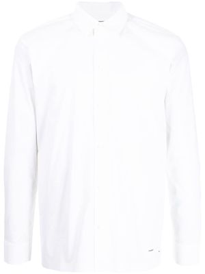 Attachment buttoned-up long-sleeved shirt - White