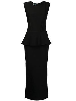 Herve L. Leroux sleeveless peplum gown - Black