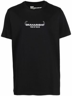 Maharishi logo-print organic cotton T-shirt - Black
