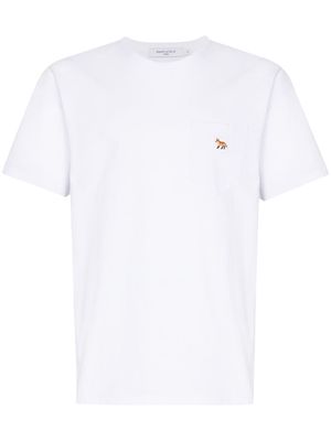 Maison Kitsuné Fox-patch cotton T-shirt - White