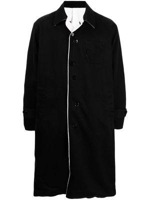 Undercoverism contrasting-trim detail coat - Black