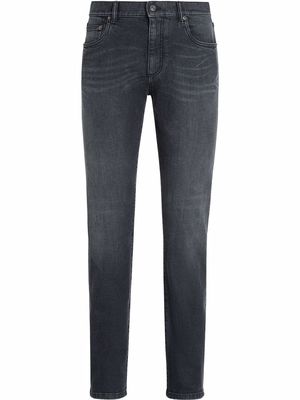 Ermenegildo Zegna faded slim-cut jeans - Black