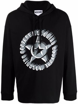 Moschino logo-print long-sleeved hoodie - Black