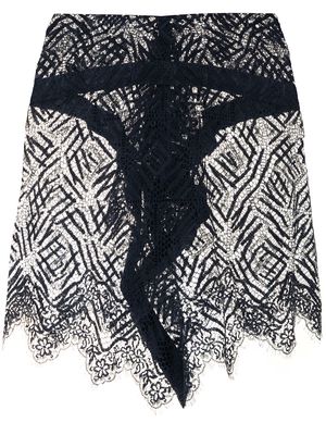 Michelle Mason lace mini skirt - Blue