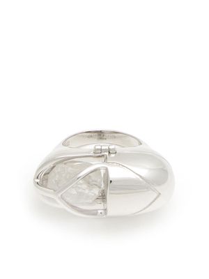 Capsule Eleven crystal capsule and black tourmaline ring - Silver