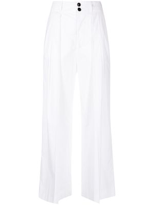 Plan C pleat-detail high-rise trousers - White