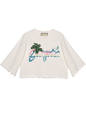 Gucci Gucci Hawaii cropped sweatshirt - White