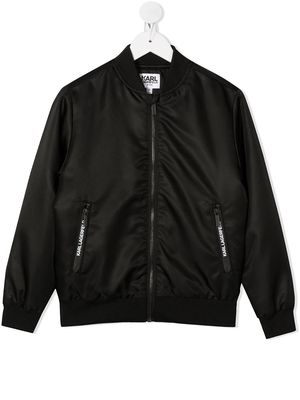 Karl Lagerfeld Kids logo bomber jacket - Black