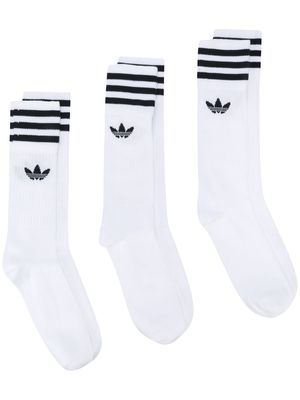 adidas 3 pack Solid crew socks - White