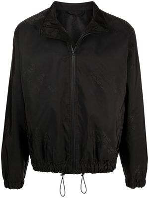 Helmut Lang logo-jacquard bomber jacket - Black