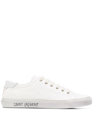 Saint Laurent Malibu distressed-effect sneakers - White