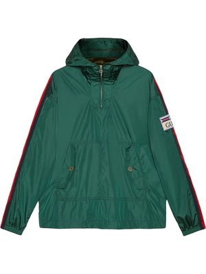 Gucci logo-patch hooded raincoat - Green