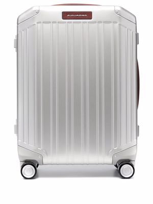 PIQUADRO aluminium ridged 4-wheel suitcase - Grey