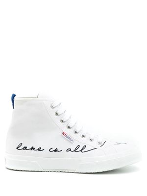 Blue Bird Shoes slogan high-top sneakers - White