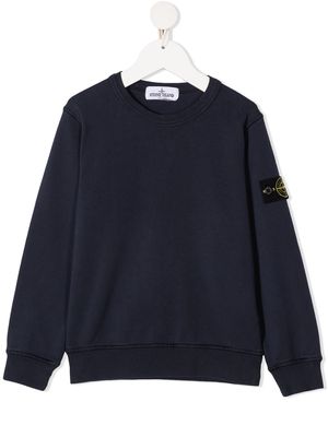 Stone Island Junior logo-patch sweatshirt - Blue