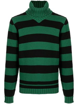 Nº21 striped turtleneck jumper - Black