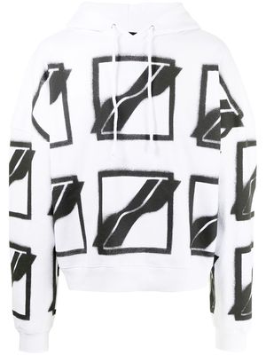We11done logo-print cotton hoodie - White