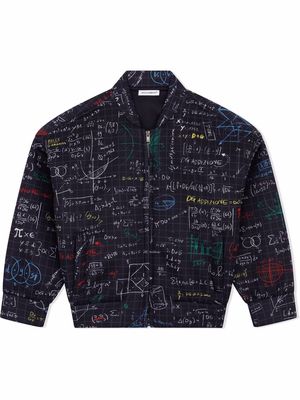 Dolce & Gabbana Kids algebra-print bomber jacket - Blue