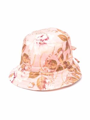 ZIMMERMANN Kids floral-print bucket hat - Pink