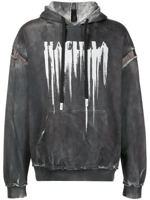 Haculla Smeared distressed cotton hoodie - Black