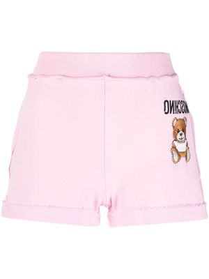 Moschino embroidered-logo track shorts - Pink