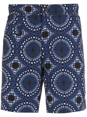 Amir Slama abstract-print swim shorts - Blue