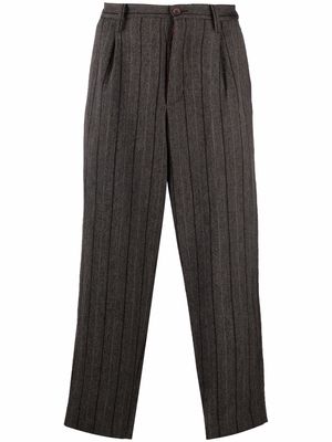 Uma Wang stripe-pattern cropped trousers - Grey