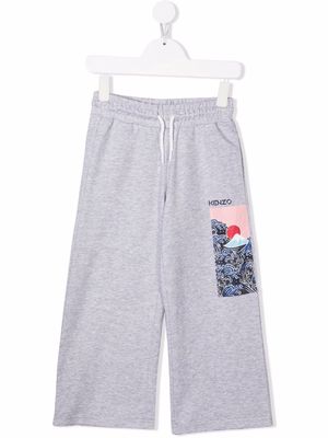 Kenzo Kids graphic-print cotton track pants - Grey