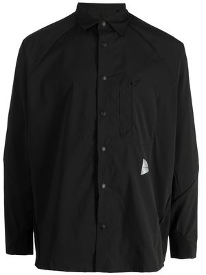 and Wander logo-print button-up shirt - Black