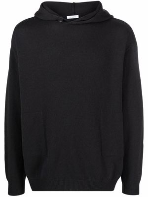 Malo ribbed-knit hooded sweatshirt - Black