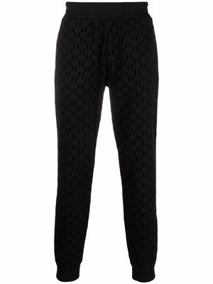 Karl Lagerfeld monogram-pattern track pants - Black