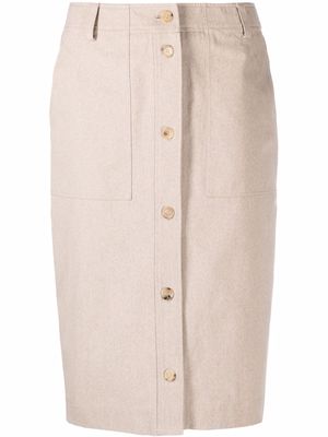 Moschino button-up midi skirt - Neutrals