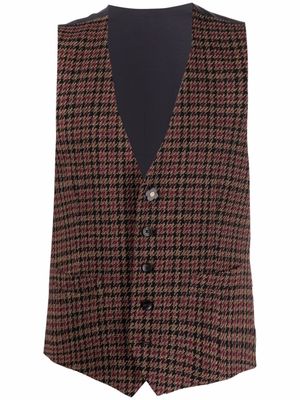 Lardini houndstooth-pattern waistcoat - Brown