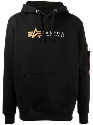 Alpha Industries logo-print pullover hoodie - Black