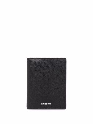 SANDRO textured bi-fold wallet - Black