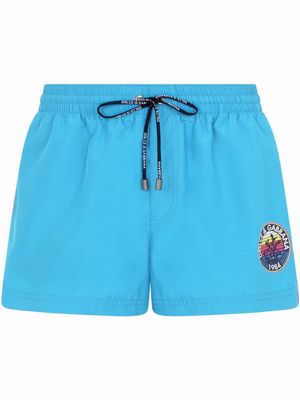 Dolce & Gabbana logo-print swim shorts - Blue