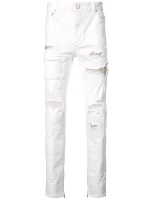 God's Masterful Children ripped slim-fit jeans - White
